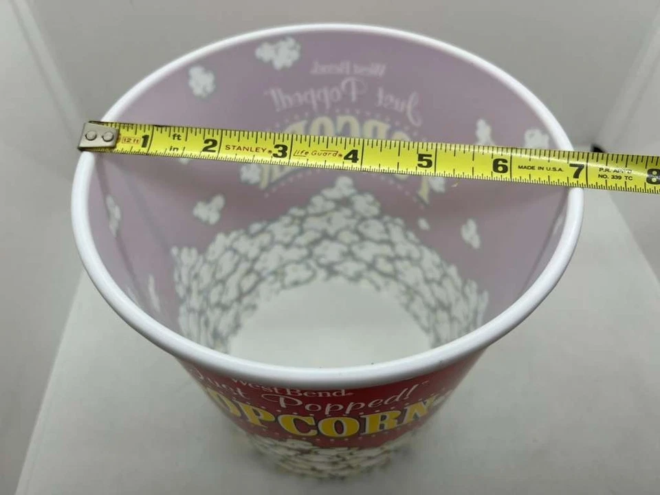 Juego de 6 tinas con cubo de palomitas de maíz West Bend “Just Popped” noche de cine 3 cuartos rojo Foto 4 de 4