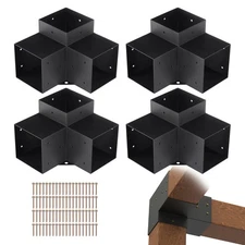 6''x6'' Pergola Bracket Kit inner 5.6x5.6 3-Way Woodworks DIY Post 4 pcs