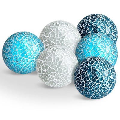 6 Pcs Mosaic Sphere Balls Decorative for Bowls, Mosaic Glass Balls Decorative...