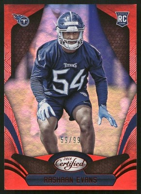 Rashaan Evans Rookie - 2018 Panini Certified Football - Numbered /99 #160