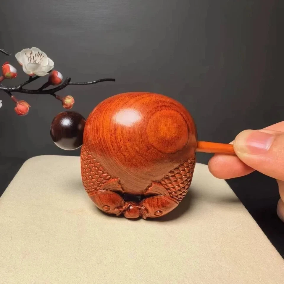 2.3" Buddhist Instrument Monk Wooden Fish Muyu Mokugyo Temple Block Zen Drum - Image 4 of 4