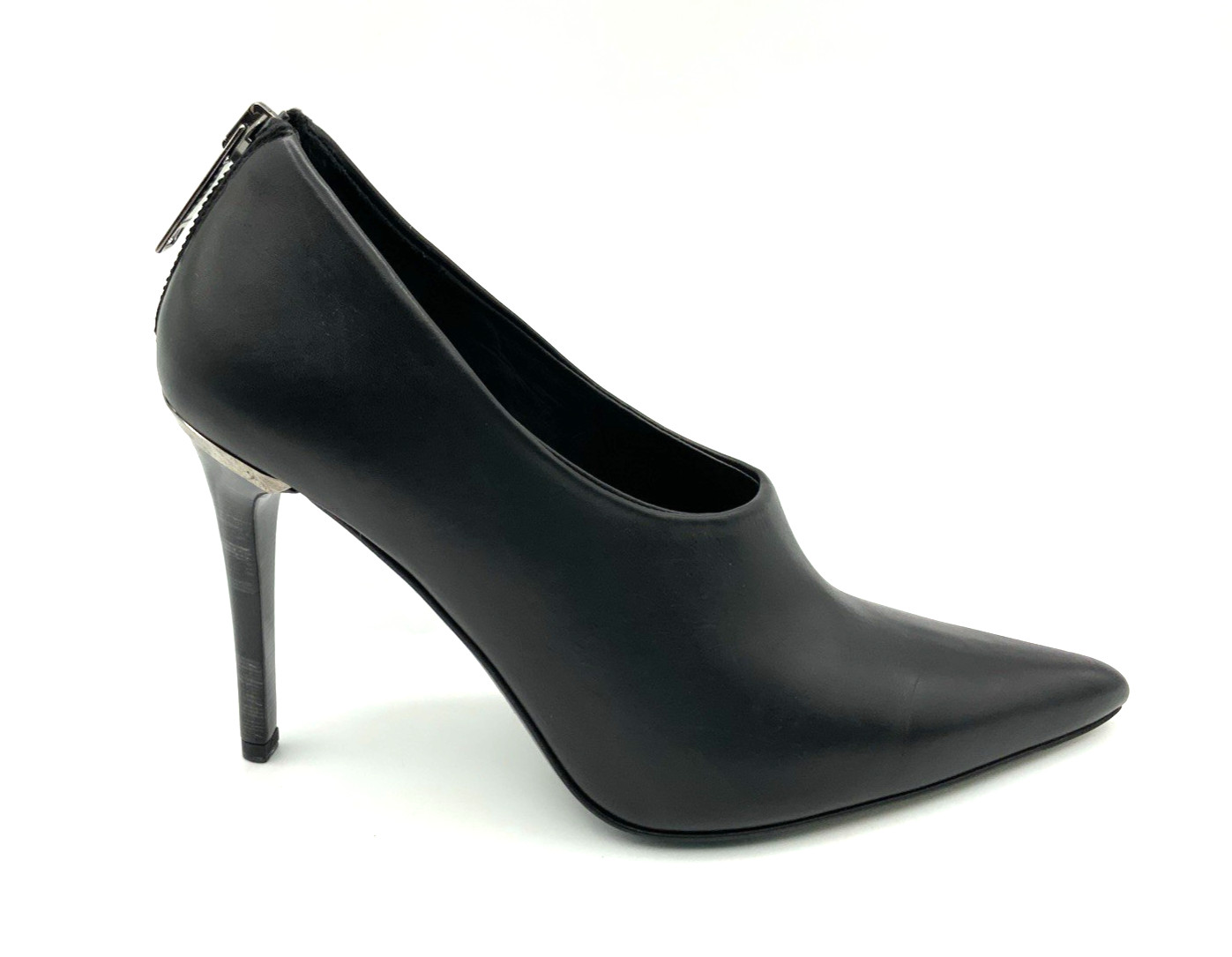 Burberry Boots Black Matted Leather Stiletto Heeled Size 37 thumbnail 2