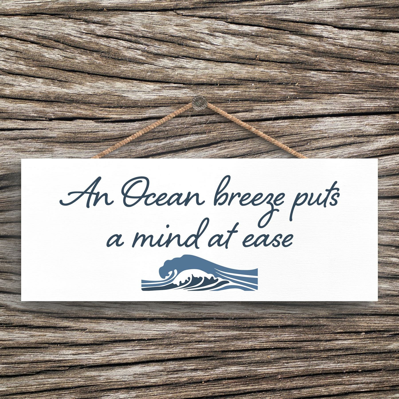 OCEAN BREEZE SEASIDE BEACH THEMED NAUTICAL HEART HANGING PLAQUE