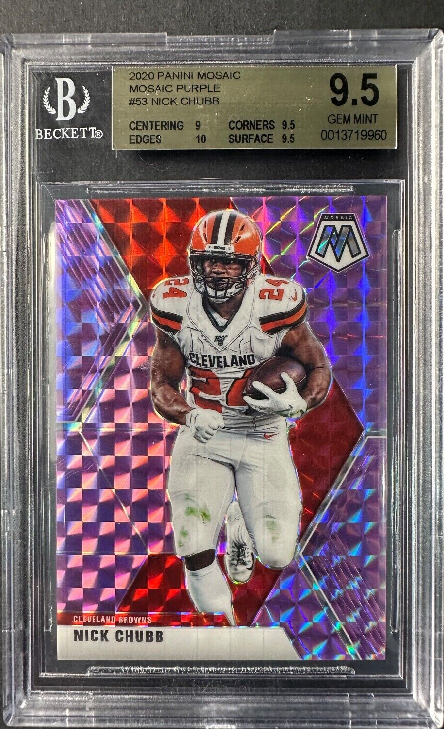 2020 Panini Mosaic Mosaic PURPLE CHUBB #53 BGS 9.5