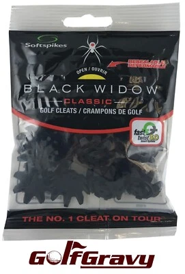 18 Softspikes BLACK WIDOW Fast Twist 3.0 Tour Lock Golf Cleats Spikes
