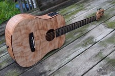 Acoustic Guitar Mini 36 inch Flame Finish Wooden With Bag Canadian Brand 