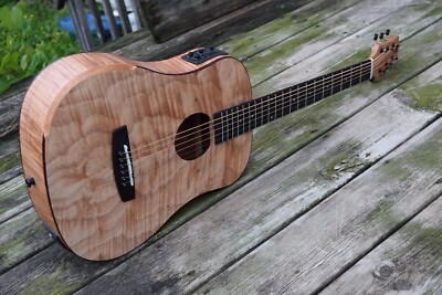 Acoustic Guitar Mini 36 inch Flame Finish Wooden With Bag (Canadian Brand)