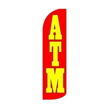 ATM Swooper Flutter Feather Flag  3ft W x 11.5ft Tall