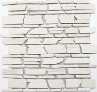 Marmormosaik Verbundmosaik Uni Biancone Fliesenspiegel 40-0200 | 10 Mosaikmatten