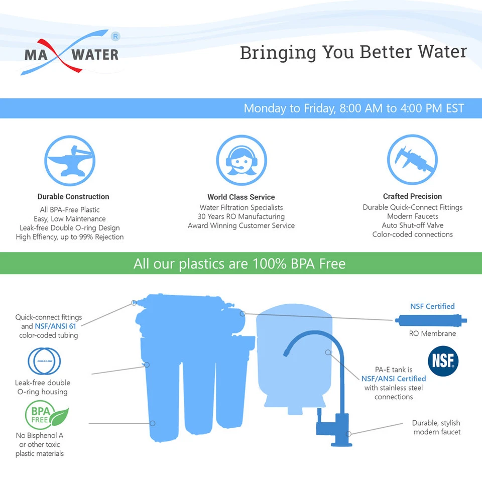 10 Stage Home Under sink Alkaline Reverse Osmosis RO Water Filter System 100GPD - Image 2 of 4