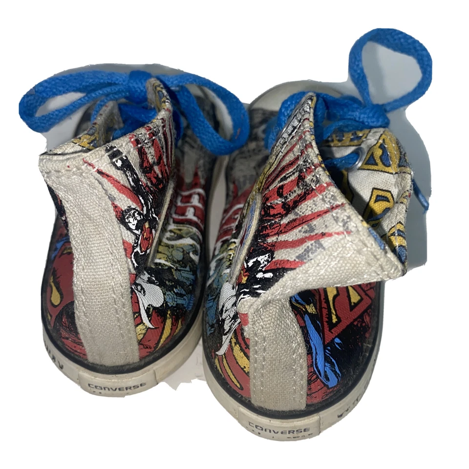 Zapatillas Converse Chuck Taylor Superman Hombre de Acero Zapatos Talla 9 Infantes Foto 3 de 4