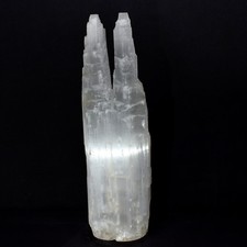 14.9" 10.5lb Multi Tower Selenite Lamp Satin Spar Stone Cord  LED Bulb Morocco