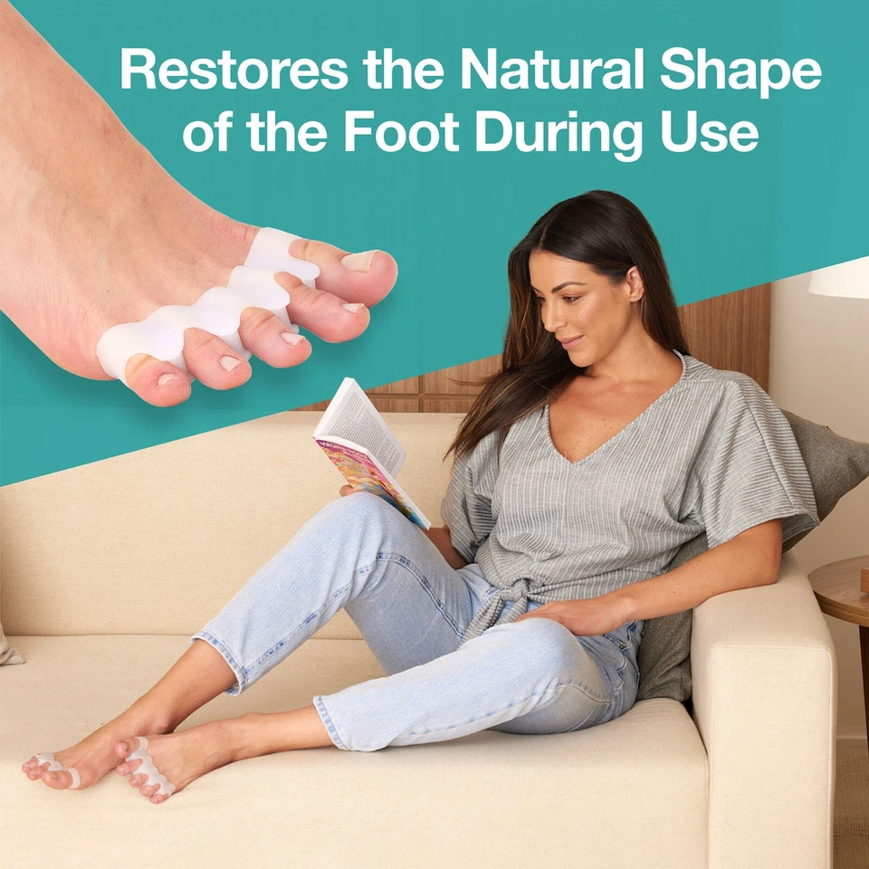 ZenToes Silicona Separadores de Puntera Espaciadores Correctos Hammertoe Alineación Alisador Foto 2 de 4