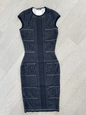 Alexander McQueen Dress Cocktail Holiday Lace Knit Fitted Sleeveless XS Italy