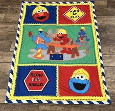 Sesame Street quilted blanket, Elmo, Cookie Monster Kids At Play Blanket 57x42