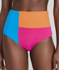  200 Mara Hoffman Women's Pink Colorblocked Lydia Bikini Bottom Swimwear Size XS