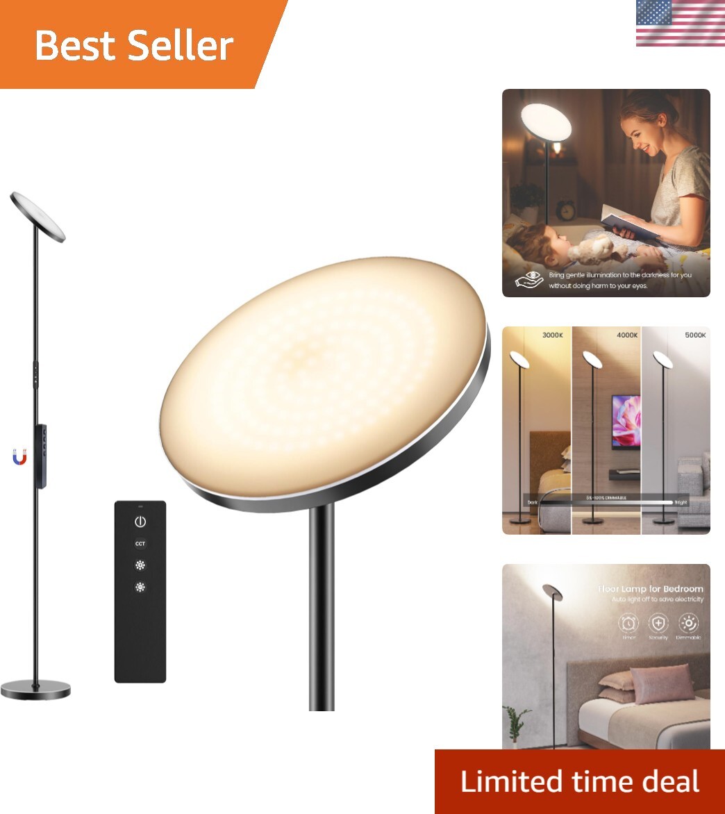 Floor Lamp, 30W/2400LM LED Modern Torchiere Sky Lamp, 3000K-5000K Super Brigh...