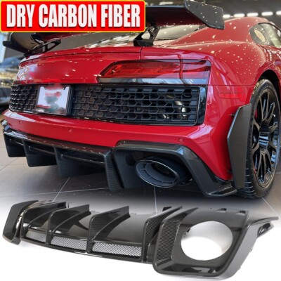 For Audi R8 Coupe 2022-2023 DRY CARBON Rear Bumper Diffuser Lip Spoiler ...