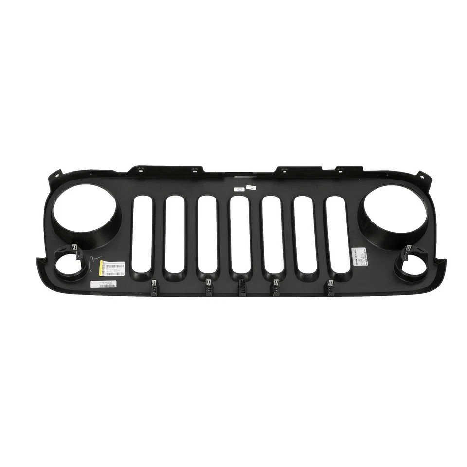 07-17 Jeep Wrangler REJILLA DELANTERA NEGRO SATINADO CON INSIGNIA EMBLEMA JEEP FABRICANTE DE EQUIPOS ORIGINALES NUEVO MOPAR Foto 2 de 3