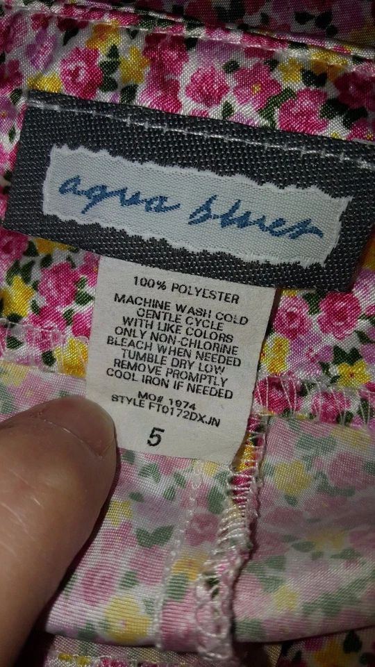 Chemise Aqua Blues para mujer talla 5 rosa verde amarillo floral Foto 2 de 4