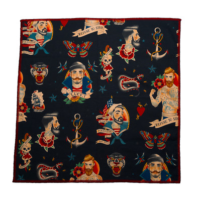 Anchors Away Tattoo Bandana Stirnband Chemo Wear Alexander Baumwolle für Gesichtsmasken