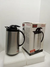 Oggi 1 Lt/34 oz Executive Silver Carafe Thermal Vacuum As Is 2 Small Scratches