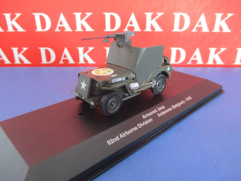 Die cast 1/43 Modellino Auto Jeep Willys Armored 82nd Airborne Division 1945 - Immagine 2 di 4