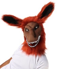 HPO Adult Unisex Orange Furry Anime Tailed Monster Mask, Best for Halloween.