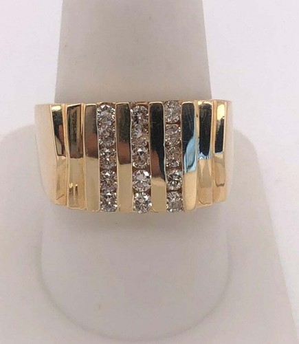 14 Karat Gelbgold Cluster Ring mit 15 Diamanten 101-216 - Bild 7 von 8