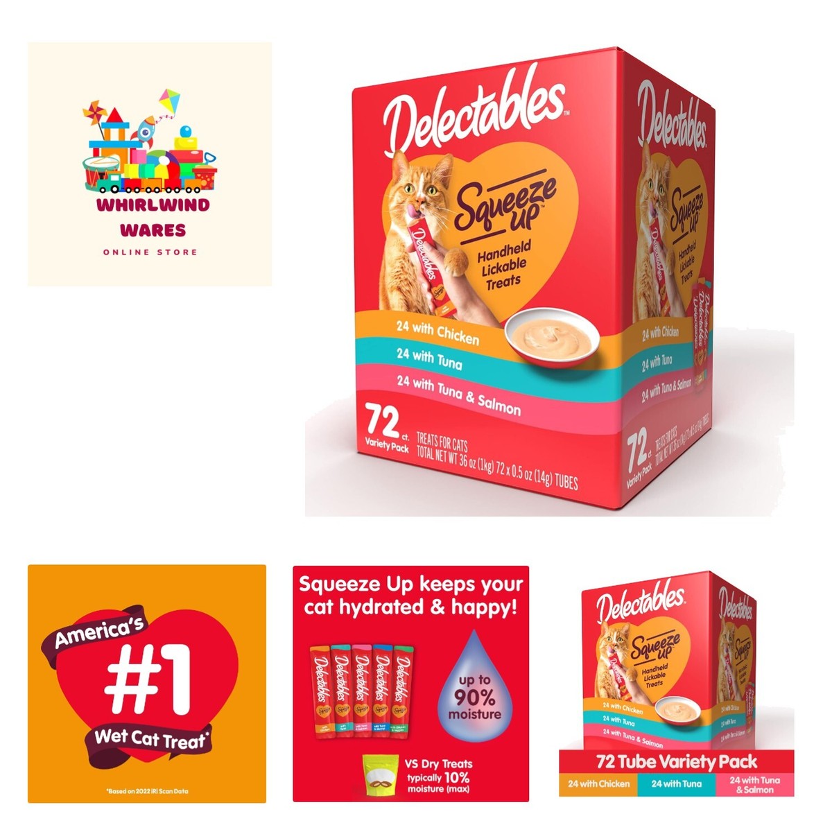 Delectables Squeeze Up Variety Packs Interactive Lickable Wet Cat