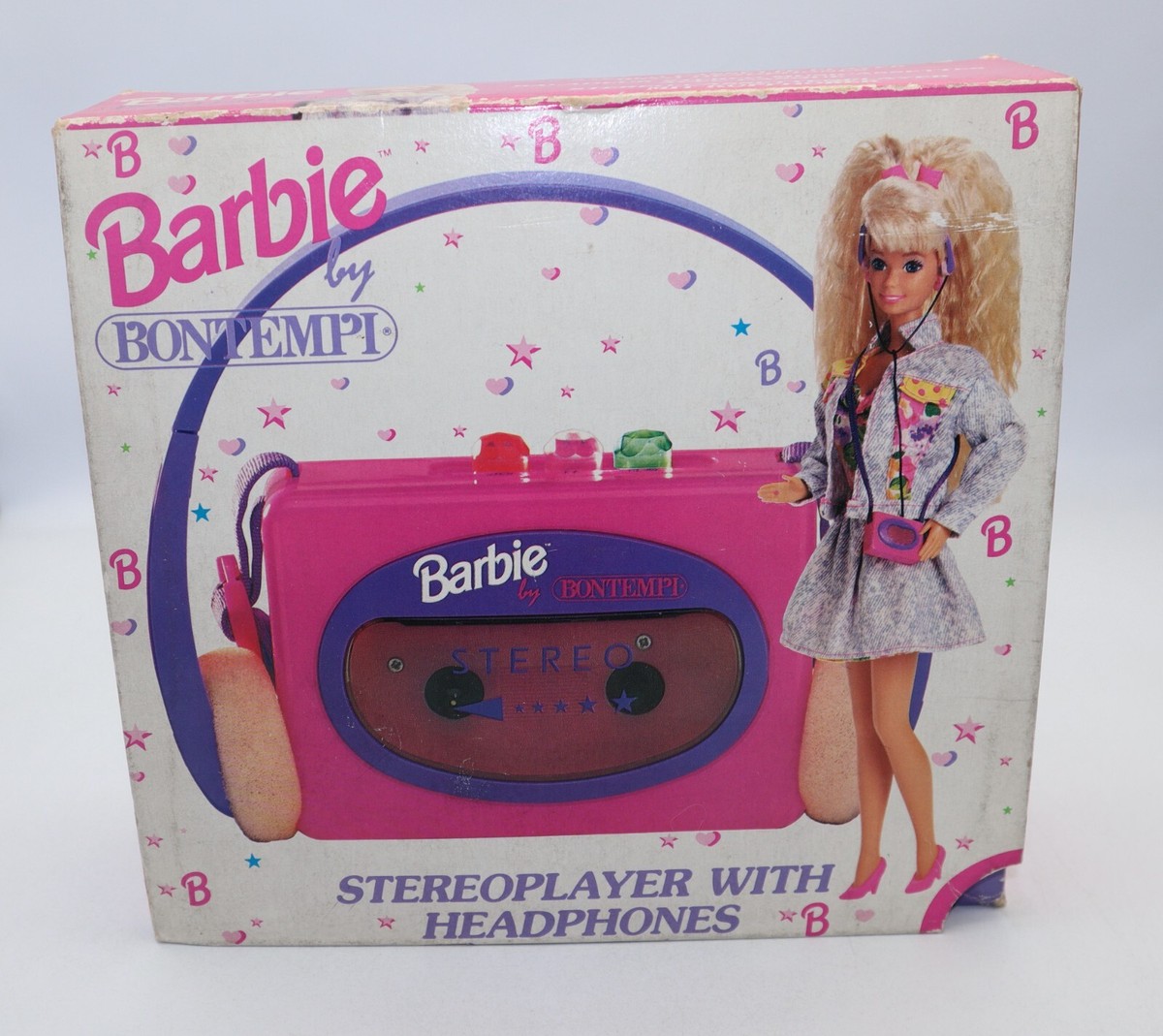 チョコミント様✩﻿Barbie 1993年カセットプレイヤー　ビンテージバービー 1993 Barbie Stereo Cassette Player Mattel Bontempi Italy