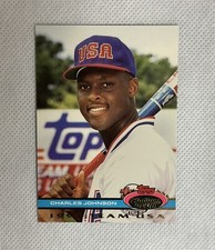 1991 Topps Stadium Club Charles Johnson #91 Rookie Card Baseball Card RC Marlins