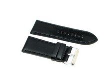 Cinturino per orologio in cuoio tranciato vera pelle nero 30mm tipo panerai