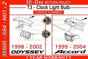 Genuine Oem Honda Neo Wedge Clock Light Bulb T3 2 Pack 35505 S84 N01 X 2 Ebay