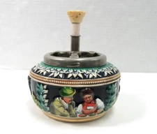 VINTAGE WEST GERMANY CERAMIC ASHTRAY SPIN TOP
