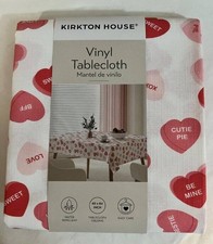 VALENTINE'S DAY CONVERSATION LOVE HEARTS VINYL TABLECLOTH KIRKTON HOUSE 60 X 84