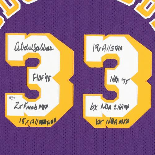 Kareem Abdul-Jabbar Lakers Signed Mitchell & Ness 1983-84 Jersey w/Inscs - LE 12 - Picture 3 of 5
