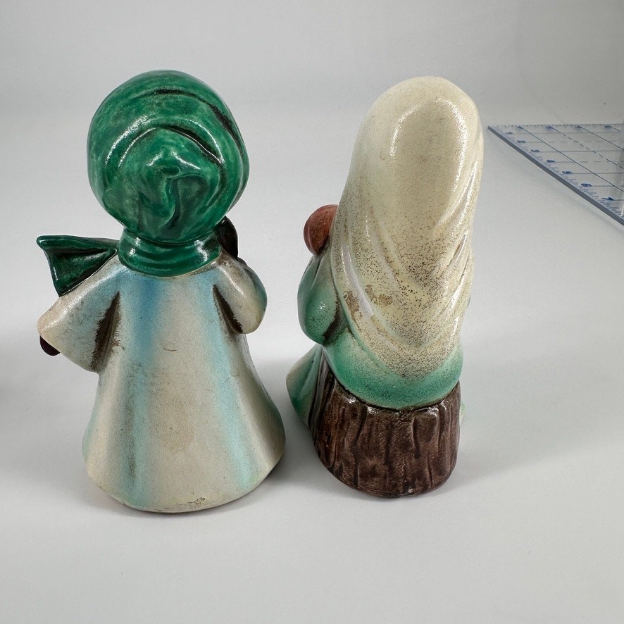 Vintage Chalkware Nativity Set 7 Pc Hand Painted MY Korea Figurines