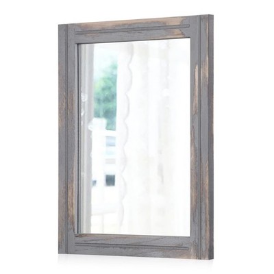 Wood Framed Mirror Rectangular Rustic Wall Mirrors Decorative Large 20''x16'' f...