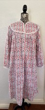 EUC Vtg Lanz Of Salzburg Pretty Stripes Hearts Flowers Flannel Nightgown Sz M