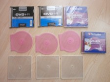6 CD H&uuml;llen 4 H&uuml;llen mit Rohling DVD + R OVP