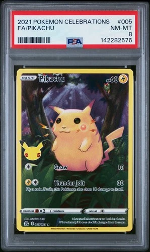 2021 POKEMON CELEBRATIONS #005 FULL ART/PIKACHU PSA 8