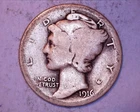 1916-S  Mercury Head Silver Dime ~ **217-5A