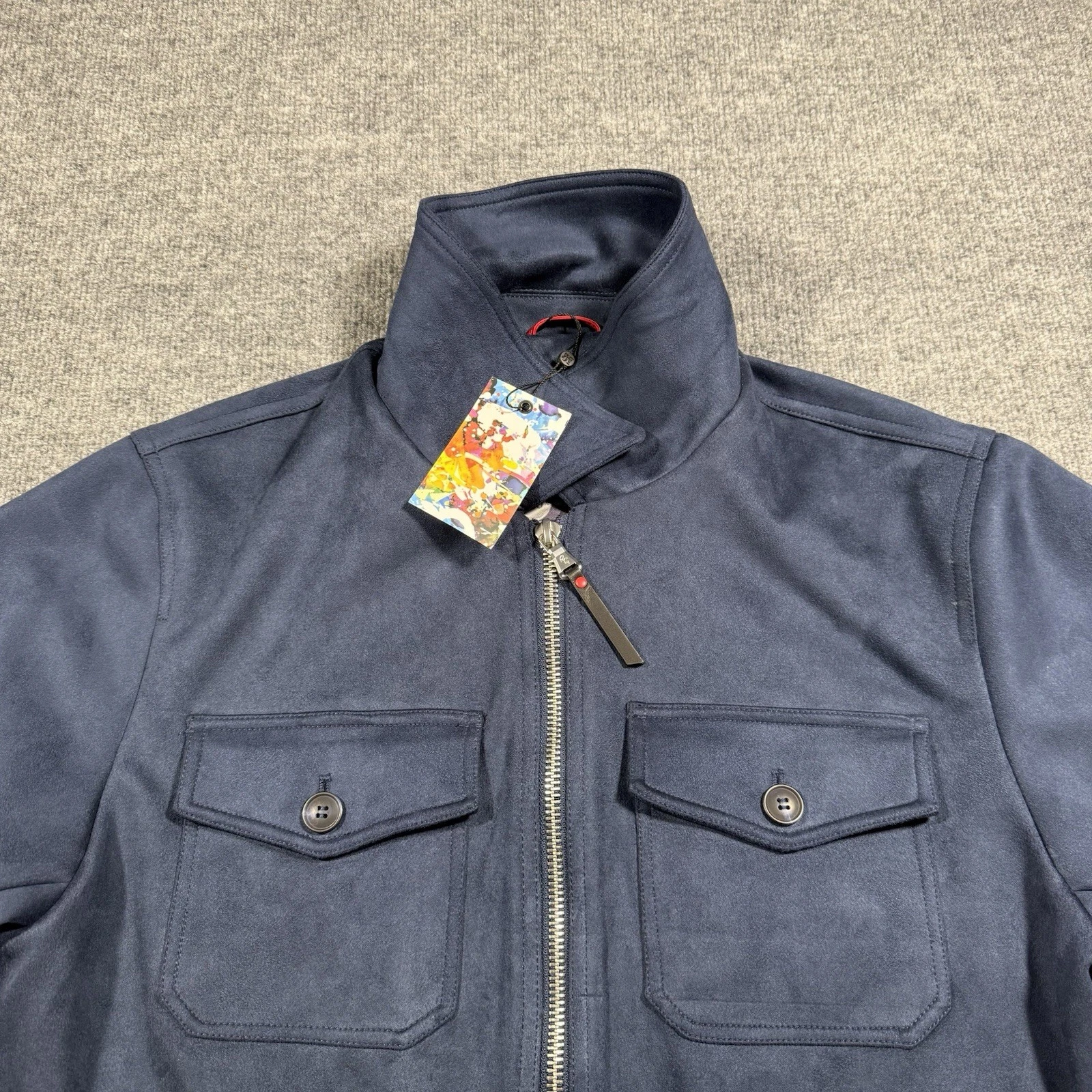 Robert Graham Vegan Suede Large Navy Blue Field Jacket NWT. $248 - product detail image 6