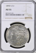 1890 S Morgan Silver Dollar $1 NGC AU55 MOR31