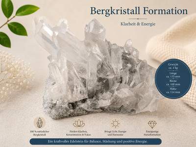 Große Bergkristall Stufe Formation 1000 g Natur Kristallgruppe XL Mineral Quartz