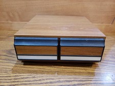 2 drawer wooden cassette holder