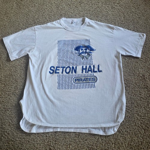 Champion, Vintage Champion Seton Hall Pirates T-Shirt Mens XL White 90s Made in USA NCAA