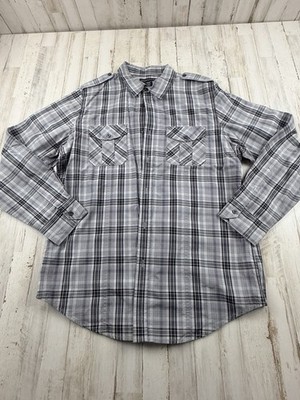 Structure Striped Print Button Up Shirt Long Sleeve Vintage Men's Large Nice!!