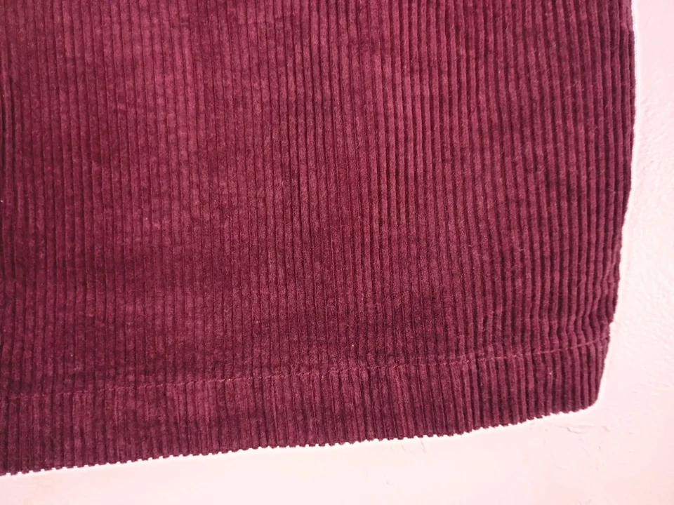 Бордовая вельветовая юбка-карандаш на пуговицах размер 16 длина до колена опрятная школьница - Изображение 2 из 4